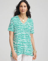Tropical Short Sleeve Forward-Seam Tee Eden Green - Chico's
