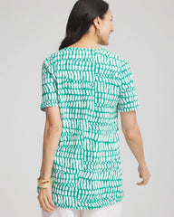 Tropical Short Sleeve Forward-Seam Tee Eden Green - Chico's