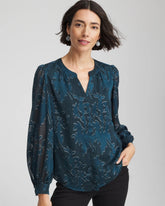 Novelty Texture Blouse Teal Shadow - Chico's