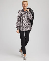 Faux Silk Snowy Animal Shirt Dove Gray - Chico's