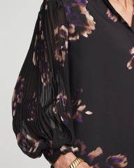 Fjord Flora Opaque Crepe Blouse Black - Chico's