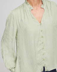 Jacquard Georgette Peasant Blouse Sage Meadow - Chico's