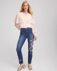 Georgette Cape Blouse Rose Smoke - Chico's
