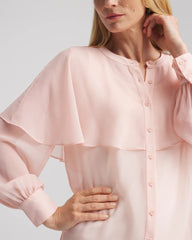 Georgette Cape Blouse Rose Smoke - Chico's