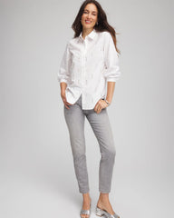 Jeweled Poplin Shirt Alabaster - Chico's