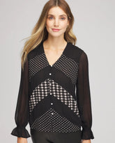 Georgette Polka Dot Blouse Black - Chico's