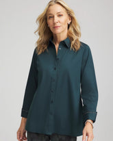 Rhinestone Embellished Poplin Tunic Teal Shadow - Chico's