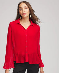 Pleated Georgette Blouse Carmine Red - Chico's