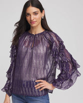 Georgette Ruffle Sleeve Blouse Purple Elixir - Chico's