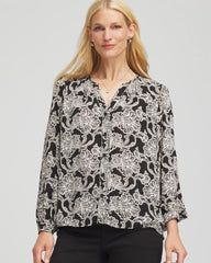 Caviar Bead Georgette Blouse Black - Chico's