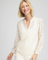 Cream Burnout Pullover Blouse English Cream - Chico's