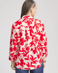 No Iron™ Floral Linen Shirt Red Glow - Chico's