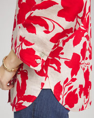 No Iron™ Floral Linen Shirt Red Glow - Chico's