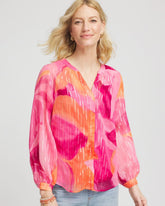 Watercolor Classic Fit Chiffon Blouse Crushed Berries - Chico's