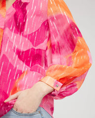 Watercolor Classic Fit Chiffon Blouse Crushed Berries - Chico's