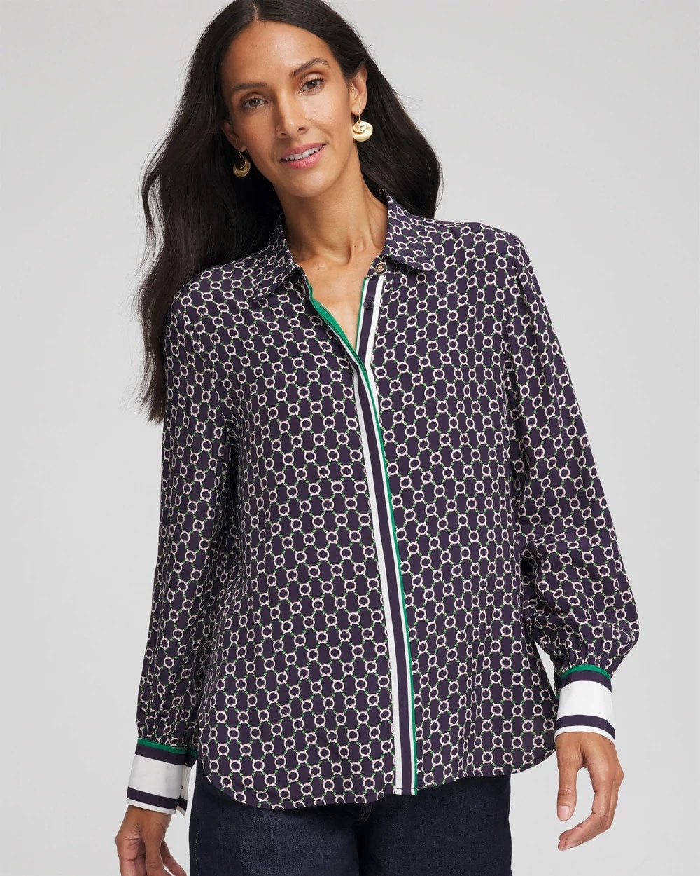 Faux Silk Twill Shirt Passport Blue - Chico's