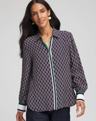 Faux Silk Twill Shirt Passport Blue - Chico's