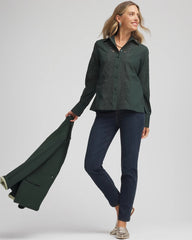 Lace Cotton Voile Shirt Darkest Spruce - Chico's