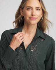 Lace Cotton Voile Shirt Darkest Spruce - Chico's