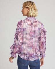 Gingham-Print Georgette Blouse Gooseberry - Chico's