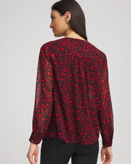 Lover Girl Georgette Blouse Love Letter Red - Chico's