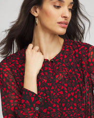 Lover Girl Georgette Blouse Love Letter Red - Chico's