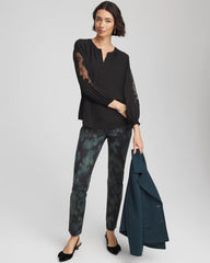 Crepe Banded Collar Blouse Black - Chico's