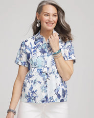 Butterfly Voile Short Sleeve Shirt Lush Iris - Chico's