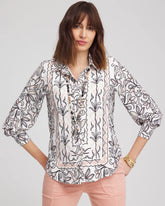 Faux Silk Floral Collared Shirt French Blush - Chico's