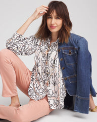 Faux Silk Floral Collared Shirt French Blush - Chico's