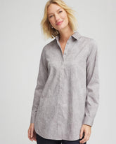 No Iron™ Lace Jacquard Stretch Tunic Moon Shade Gray - Chico's