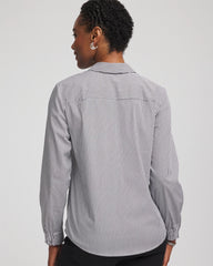 Poplin Stripe Shirt Black - Chico's