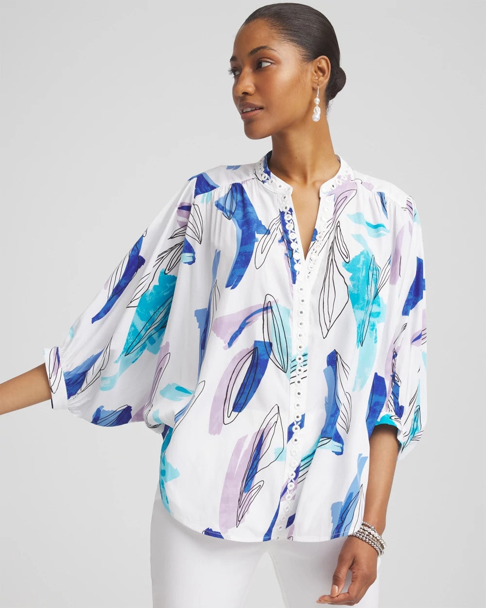 Batwing Sleeve Top Paradiso Blue - Chico's