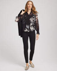 Georgette Flow Print Blouse Black - Chico's