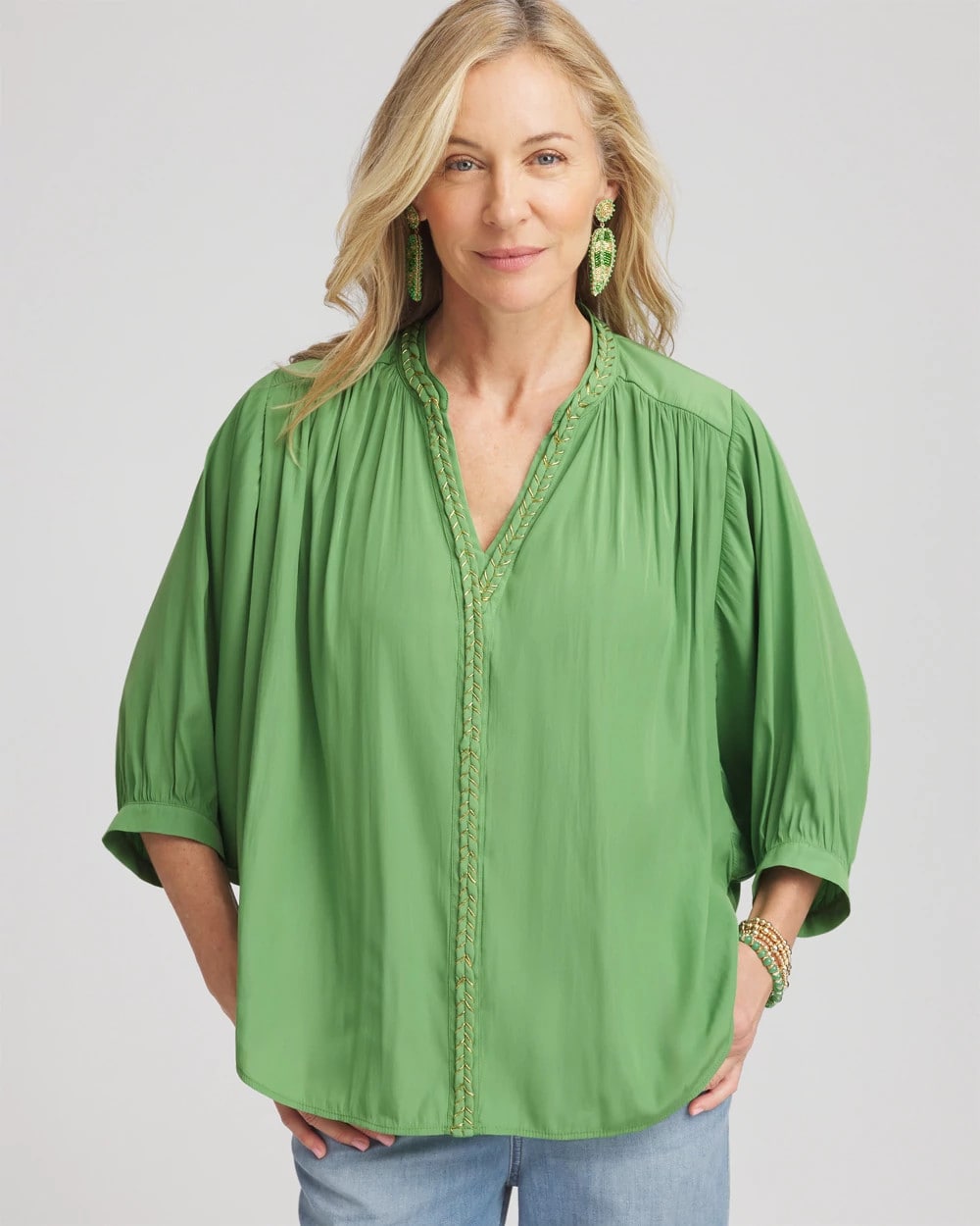 Braided Batwing Blouse Salted Lime - Chico's