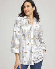 No Iron™ Leopard Graphic Shirt Optic White - Chico's