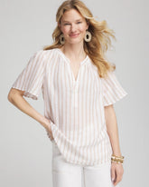 Striped Linen Popover Shirt Sycamore - Chico's