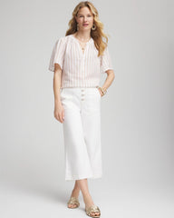 Striped Linen Popover Shirt Sycamore - Chico's