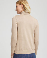 Metallic Turtleneck Pullover Sweater Champagne Fizz - Chico's