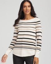 Ella Stripe Boatneck Sweater English Cream - Chico's