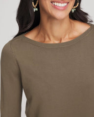 Ella Bateau Pullover Sweater Nettle Leaf - Chico's