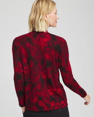 Ella Printed Mockneck Sweater Carmine Red - Chico's