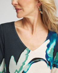 Ella Glacier V-Neck Pullover Teal Shadow - Chico's