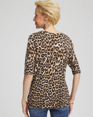 Cashmere Animal Elbow-Sleeve Pullover Camel - Chico's