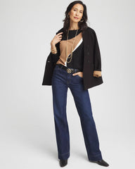 Intarsia Colorblock Bateau Neck Sweater Black - Chico's