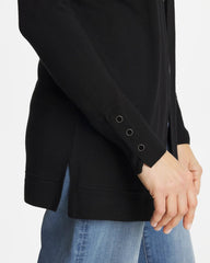 Ella Ottoman-Trim Cardigan Black - Chico's