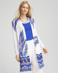 Island Motif Pointelle Long Cardigan Alabaster - Chico's