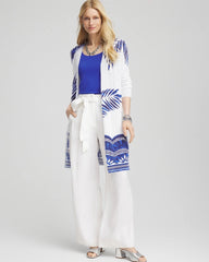 Island Motif Pointelle Long Cardigan Alabaster - Chico's