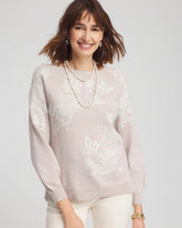 Embroidered Boatneck Sweater Helium - Chico's