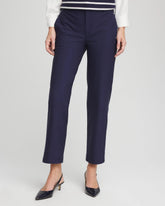 Cotton Straight Ankle Trousers Passport Blue - Chico's